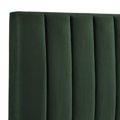 Emerald Green Upholstered Queen Platform Bed with Nightstands