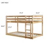 NicBex Twin Over Twin Bunk Bed with Low Height Design,Loft Bed with Safety Guardrails for Bedroom,Brown - 3 of 4