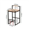 RISOKEYS Set of 2 Bar Stools with Back - Paper Rope Woven Counter Height Dining Chairs for Kitchen, Home - Furniture for Home Decor - 3 of 4