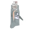 Looney Tunes Bugs Bunny With 3D Ear Attachments Gray Casual Crew Socks - 4 of 4