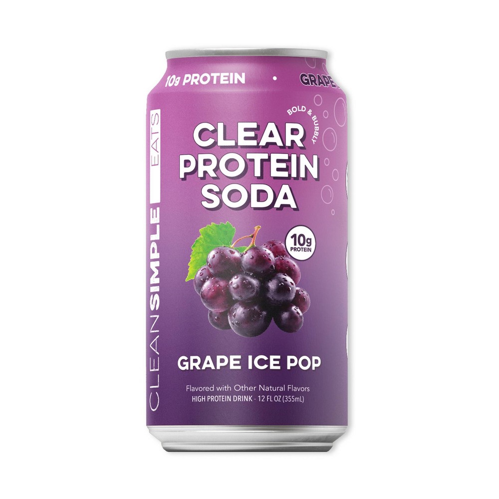 Clean Simple Eats Clear 10g Protein Soda Grape Ice Pop - 12 fl oz
