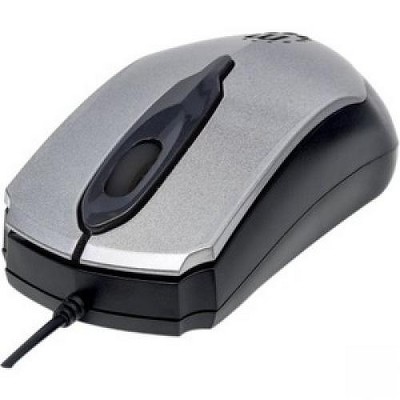 Manhattan Edge Optical USB Mouse - Optical - Cable - Black, Gray - USB - 1000 dpi - Scroll Wheel - 3 Button(s) - Symmetrical