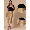 INSPIRE CHIC Women's Summer Satin Printed Silky High Waist Elastic Midi Skirt - 2 of 4