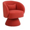 Swivel Accent Chair Armchair, Round Barrel Chair in Fabric for Living Room Bedroom - 4 of 4