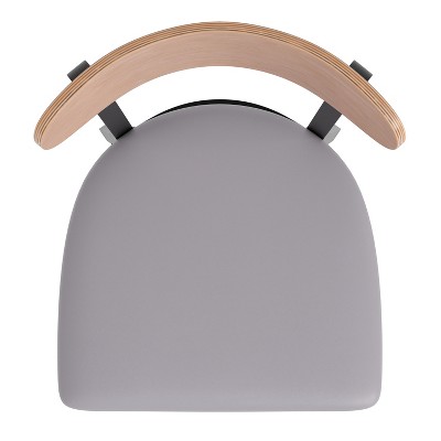 Modern Birchwood Gray Vinyl High-Capacity Dining Chair