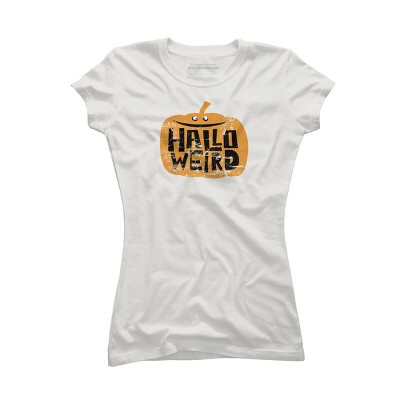 Junior's Design By Humans Halloween Halloweird By Spindriftdesigns T-Shirt