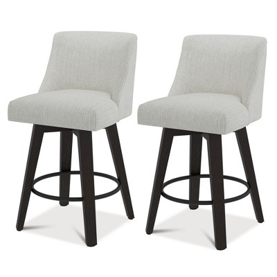 Dyonery Single Swivel Bar Stool with Back & Footrest, 26 Inch Counter Height Barstool for Kitchen Island
