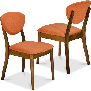 Best Choice Products 2-Piece Mid-Century Modern Wood & Upholstered Dining Chair Set - 1 of 4
