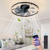 DAKAFUL 16" Smart Silent Flush Mount Ceiling Fan With Light – Invisible Blades, Remote & Timer - Black - 2 of 4