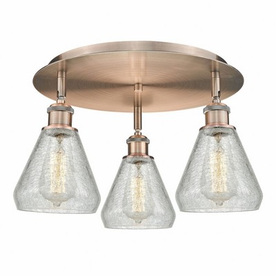 Conesus - 3 Light Flush Mount In Industrial Style-9.25 Inches Tall and 17.75 Inches Wide