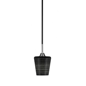 Toltec Lighting Paramount 1 - Light Pendant in  Matte Black/Brushed Nickel with 6" Black Matrix Shade - 1 of 1