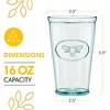 Amici Home Bee Hiball Drinking Glasses, Set of 6 - 16 oz. Recycled Soda Lime Glass with Green Hue & Weighted Bottom - Italian Barware - 2 of 4