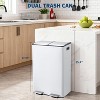 Dual Trash & Recycle Bin, 16 Gal (2×30L) Stainless Steel Kitchen Garbage Can - Odor-Resistant with Lid, Inner Bucket & Quiet Step Pedal, for Home - 2 of 4