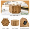 Modern Hexagon Coffee Table,27" MDF Accent Center Table with Wood Grain or Marble Patterned Finish for Living Room-Baofuwish - 3 of 4