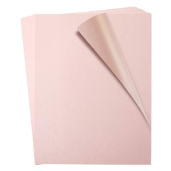 Paper Junkie 48 Sheets Pink Metallic Shimmer Cardstock Paper for Crafts, Double-Sided for DIY Cards, Weddings, Scrapbooking, 250gsm, 8.5 x 11 In