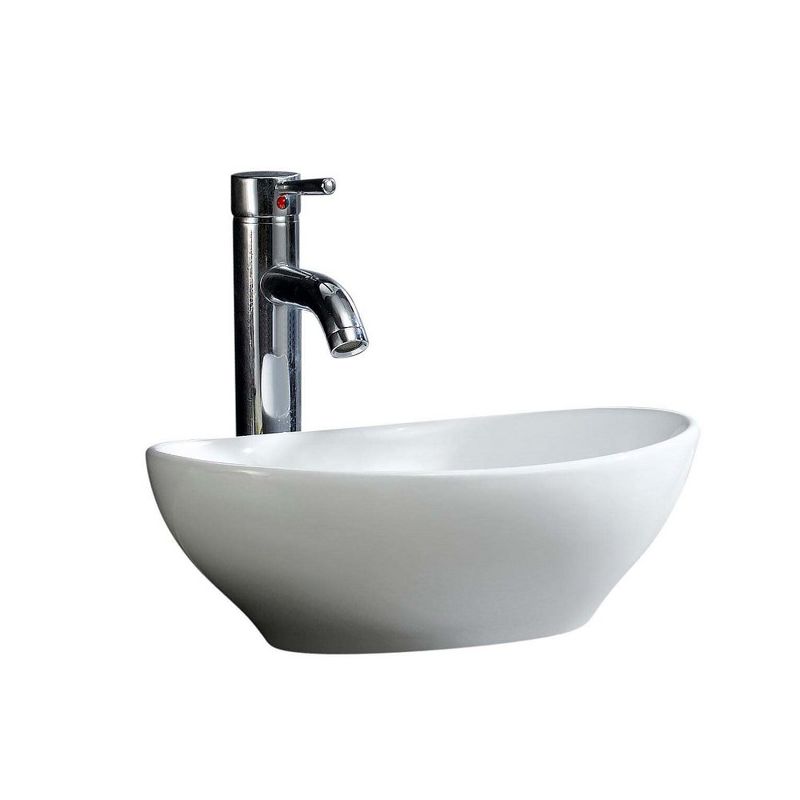 Fine Fixtures Vitreous China Vessel Bathroom Sink - Oval Shape, 1 of 9