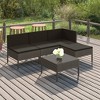 vidaXL Patio Lounge Set Outdoor Sectional Sofa Set with Table, Poly Rattan, Gray - 2 of 4