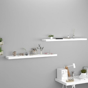 vidaXL Floating Wall Shelves 2 pcs White 47.2Inchx9.3Inchx1.5Inch MDF - 1 of 4
