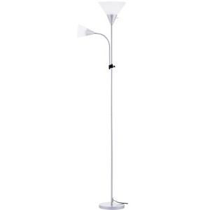 71.3" Torchiere Floor Lamp with Reading Light, Frosted Shade, Modern Design - 1 of 4