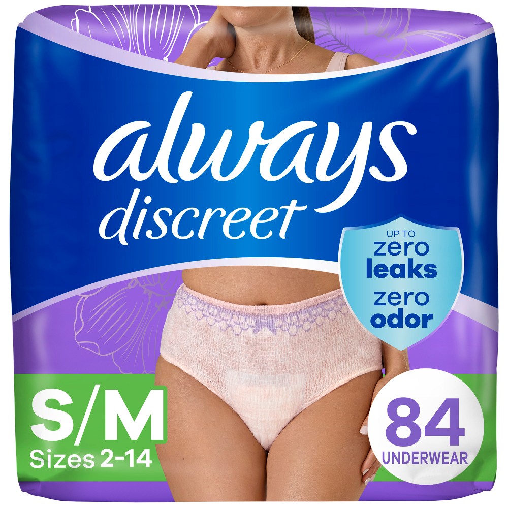 Always Discreet Incontinence Underwear Women's - Maximum Protection - Small/Medium - 84ct