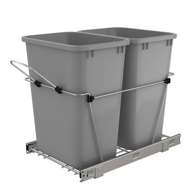 Rev-A-Shelf RV-18KD Series 35-Quart Kitchen Cabinet Pullout Waste Container