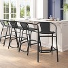 Flash Furniture Lila Set of 4 Commercial Grade Indoor-Outdoor PE Rattan Restaurant Barstools with Aluminum Frames and Footrests - image 2 of 4