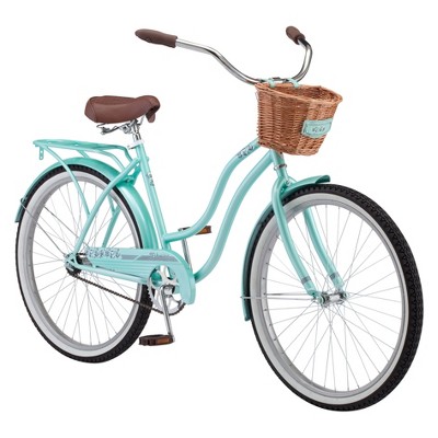 mint bike with basket