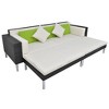 vidaXL Garden Sofa Black Steel Frame, PE Rattan, Tempered Glass Medium - Black - 4 of 4
