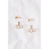 Slickblue Women's Earrings, Front Back Gold Triple Pearl, Faux Diamond Stud, Stud Style, Gold Pearl, 0.5" - 3 of 4