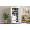 ORRD Tall Storage Cabinet with Doors & 3 Drawers, Wide Bathroom Office Cabinet with Adjustable Shelf，White - 4 of 4