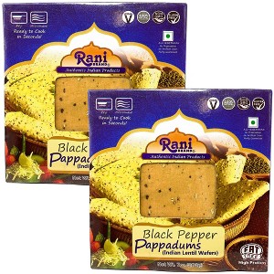 Black Pepper Pappadums (Wafer Snack) - 7oz (200g) - Rani Brand Authentic Indian Products - 1 of 4