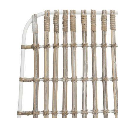 Minerva White Rattan Cane Dining Chair Set with Hairpin Legs
