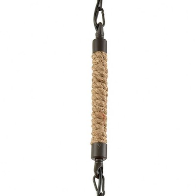 Oil Rubbed Bronze Mini Pendant with Natural Rope Shade