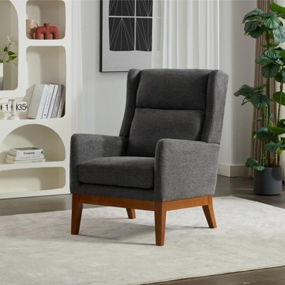Hrinhom Mid-Century Modern Reading Chair,Upholstered Accent Chair with High Back
