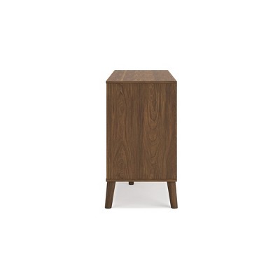 Auburn Brown 6-Drawer Mid-Century Modern Dresser