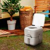 Outsunny 5.3 Portable Camping Toilet, Porta Potty with Level Indicator and Anti-Leak Handle Pump for Boating, Hiking, Travel, RV - 3 of 4