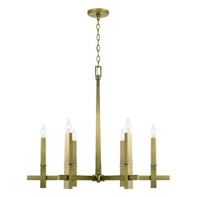 Capital Lighting Blake 6 - Light Chandelier in  Aged Brass