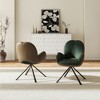 POVISON Modern Luxury Green Velvet Swivel Dining Chairs Set of 2, High Back Armchairs, Accent Chairs - 2 of 4
