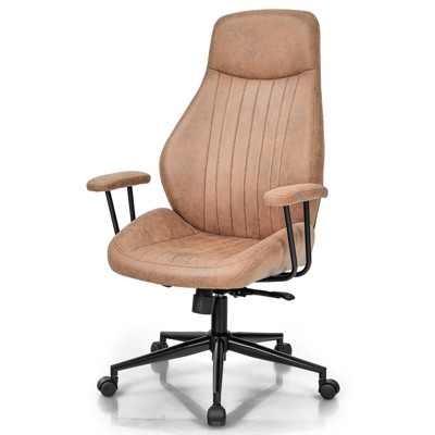 OVIOS Suede Fabric Ergonomic Office Chair High Back Lumbar Support