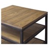 Caribou Wood and Metal End Table - Baxton Studio: Distressed Ash-Veneer, Rustic Iron, Square Shape, Dual-Shelf - 3 of 3