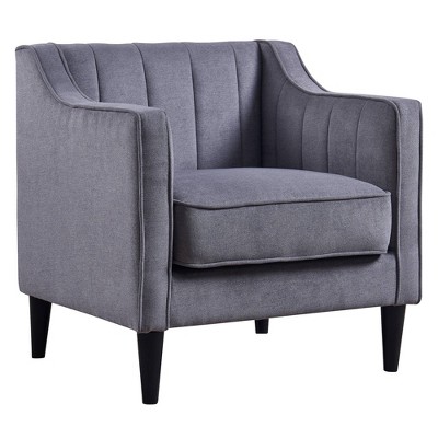Chester Armchair with Solid Wood Leg Gray - Teamson Home