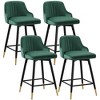 Bekrvio Swivel Bar Stools Set of 2/4,25.6"/29" Counter Height Stool Velvet Upholstered Armless Bar Chair with Metal Frame for Kitchen Island - 2 of 4