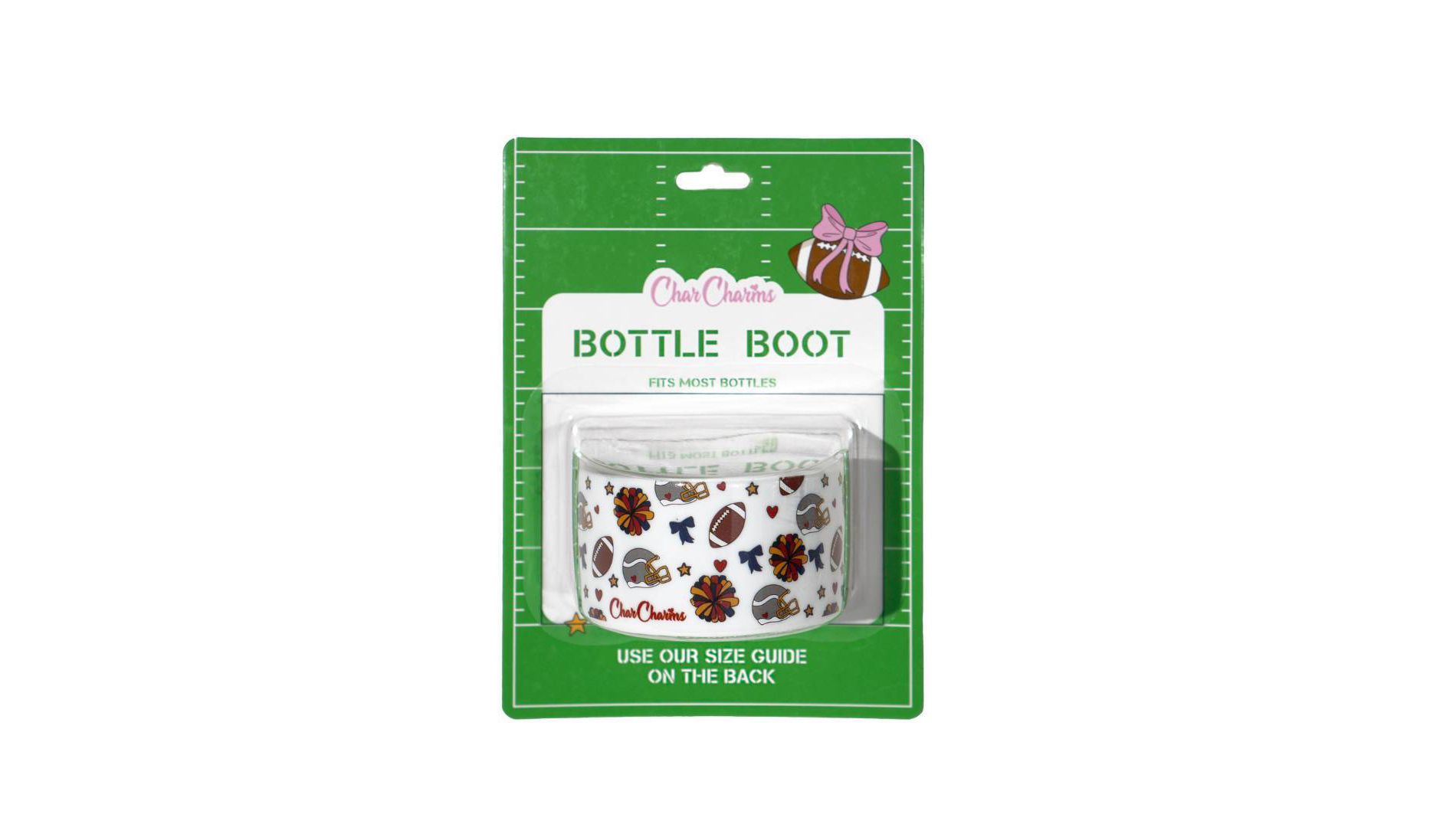 CharCharms Tailgate Water Bottle Boot Pattern