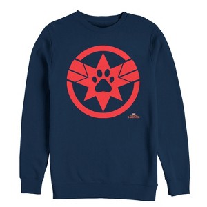 Men's Marvel Captain Marvel Goose Paw Star Symbol Sweatshirt - 1 of 3