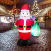 Costway 5 FT Christmas Decor Inflatable Santa Claus Holding a Gift Bag w/ LED Lights - 3 of 4