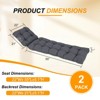 Aoodor 76" x 22" x 5.1" Polyester Tufted Chaise Lounge Cushion, Water-Resistant & Fade-Resistant Cushion for Outdoor Wicker Chaise Lounge Use, 2 Pack - 3 of 4
