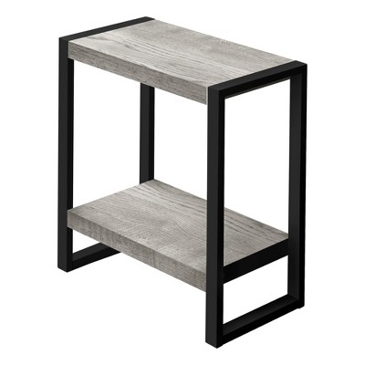 Monarch Specialties Accent Table Side End Nightstand Lamp Living Room Bedroom Metal Laminate Black Contemporary Modern