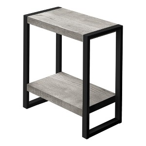 Monarch Specialties Accent Table Side End Nightstand Lamp Living Room Bedroom Metal Laminate Black Contemporary Modern - 1 of 4
