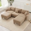 GDFStudio Holasek Modern Boucle Upholstered  U-Shape Sectional Sofa with 2 Movable Ottomans - 4 of 4