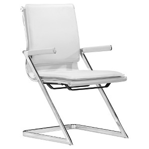 Modern Ergonomic Upholstered Conference Chair - White - ZM Home